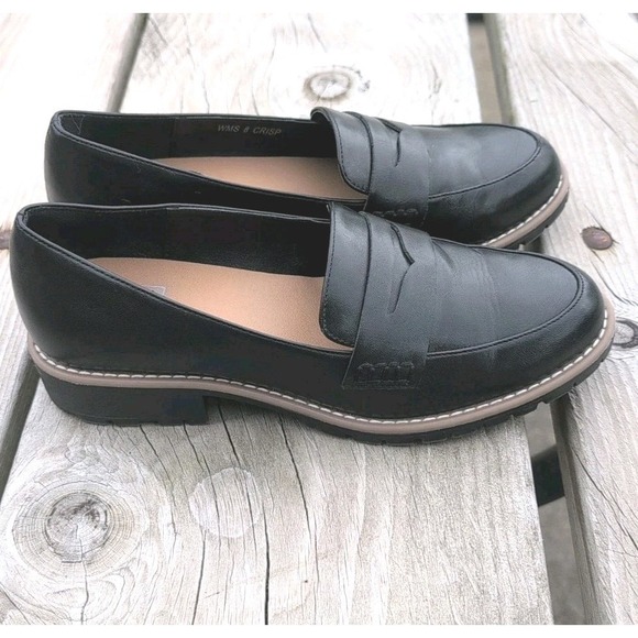 Dolce Vita Shoes - DV Dolce Vita Women's Crisp Slip on Lug Sole Black Penny Loafers Size 8 EUC